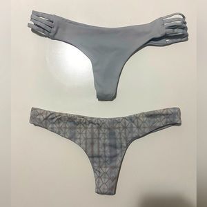 Midori bikini whale tale bottoms size medium: blue and Mykonos